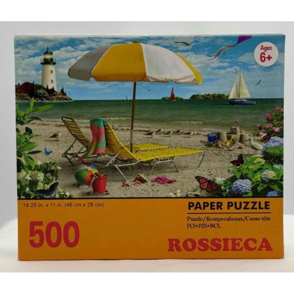Rossieca Paper Puzzle - Beach - 500 Pieces - NEW - 18.25 in x 11 in